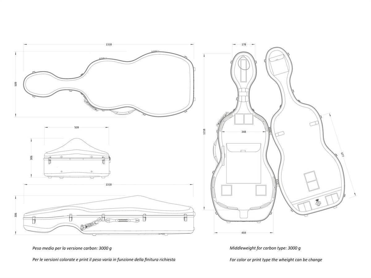 Estuche Fibra Carbono Cello Alfred Bogaro & Clemente